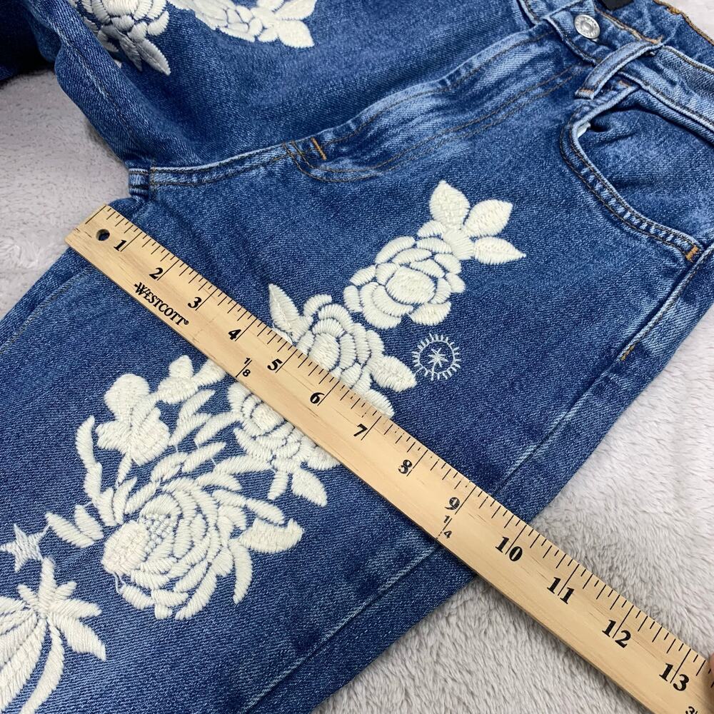 NWT 7 For All Mankind Jeans Easy Slim Embroidered Womens 24 Boho Festival $278 - Picture 14 of 16